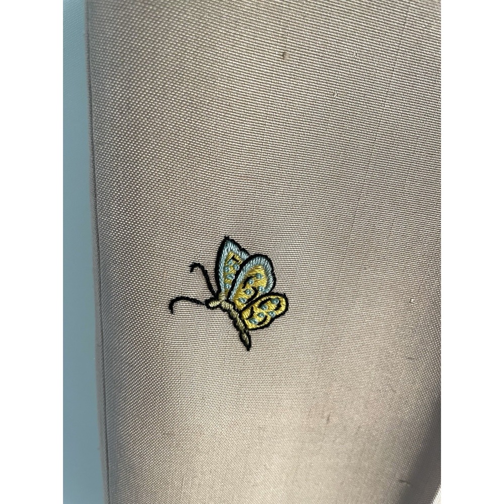 J Mclaughlin Womens Pants Slacks Raw Silk Lined Ivory with Butterflies Sz 4 VTG - Picture 3 of 8